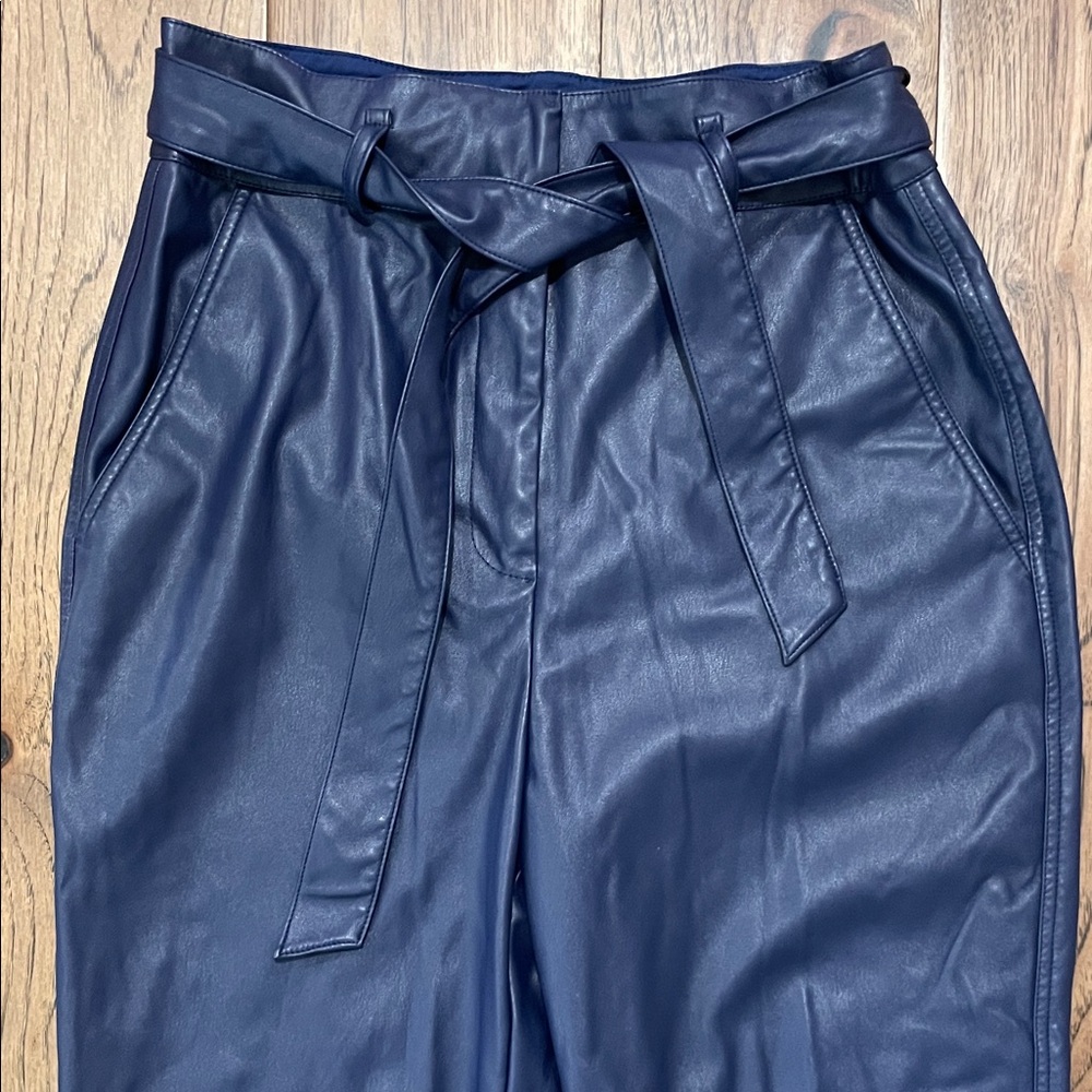 Peter Som x RTR Belted Faux Leather Pants in Blue, 6 - Picture 8 of 8